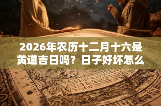 2026年农历十二月十六是黄道吉日吗?日子好坏怎么看? 2026年农历十二月十六是黄道吉日吗?日子好坏怎么看?