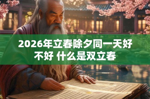 2026年立春除夕同一天好不好 什么是双立春
