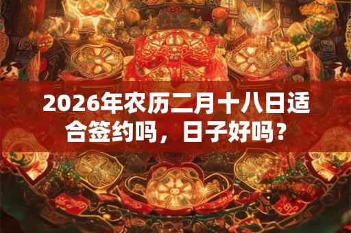2026年农历二月十八日适合签约吗，日子好吗？