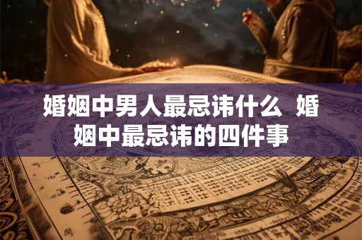 婚姻中男人最忌讳什么  婚姻中最忌讳的四件事