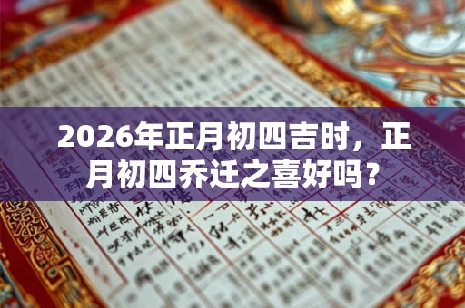 2026年正月初四吉时，正月初四乔迁之喜好吗？