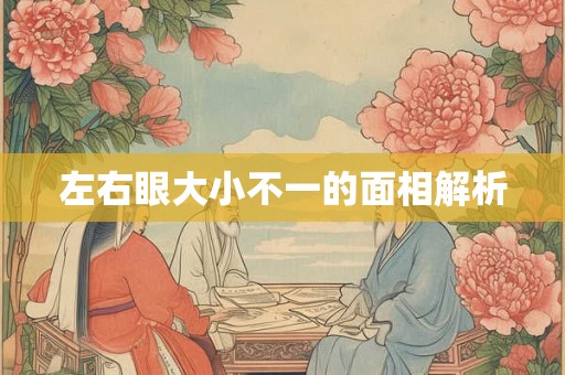 左右眼大小不一的面相解析 左右眼大小不一的面相解析