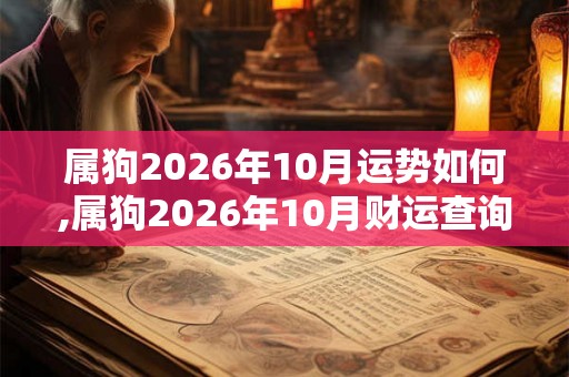 属狗2026年10月运势如何,属狗2026年10月财运查询