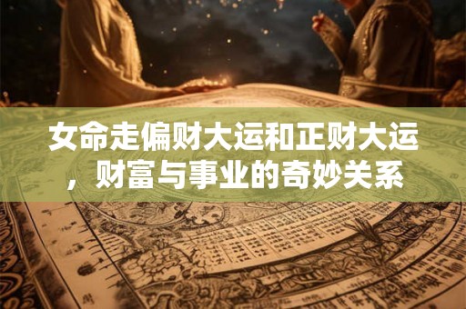 女命走偏财大运和正财大运,财富与事业的奇妙关系 女命走偏财大运和正财大运,财富与事业的奇妙关系