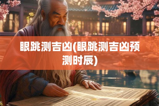 眼跳测吉凶(眼跳测吉凶预测时辰)