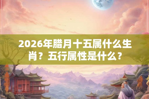 2026年腊月十五属什么生肖？五行属性是什么？