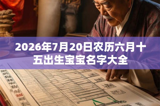 2026年7月20日农历六月十五出生宝宝名字大全