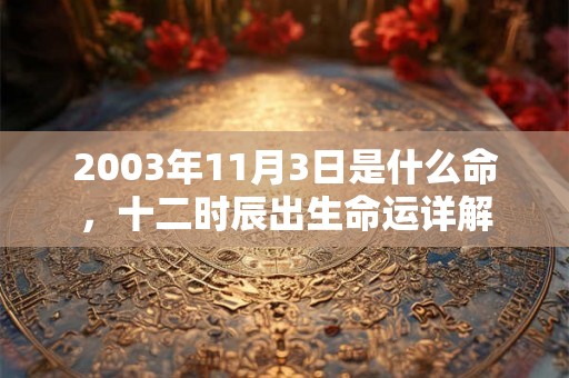 2003年11月3日是什么命，十二时辰出生命运详解