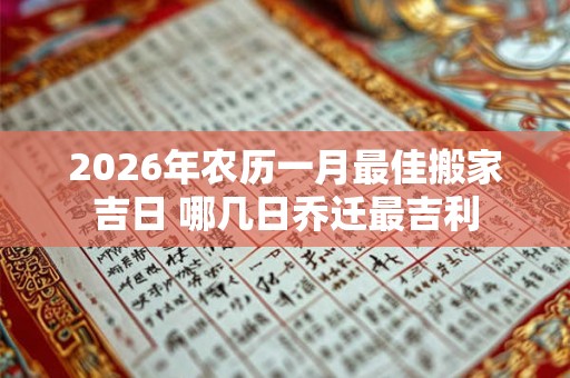 2026年农历一月最佳搬家吉日 哪几日乔迁最吉利