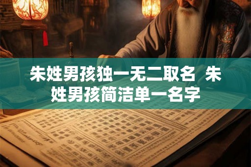 朱姓男孩独一无二取名  朱姓男孩简洁单一名字