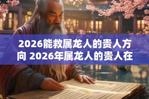 2026能救属龙人的贵人方向 2026年属龙人的贵人在哪里 2026能救属龙人的贵人方向 2026年属龙人的贵人在哪里