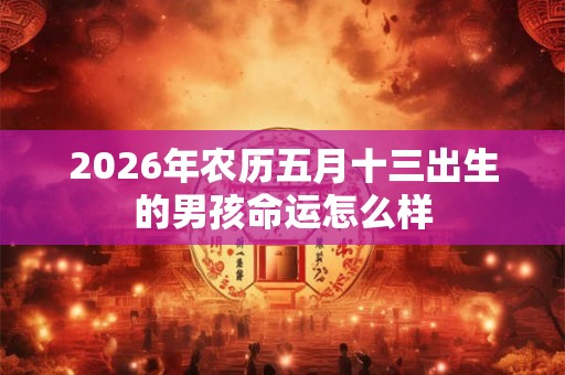 2026年农历五月十三出生的男孩命运怎么样