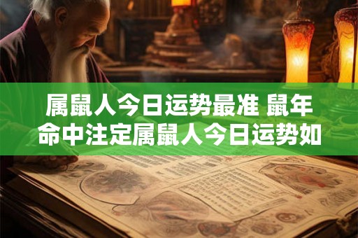 属鼠人今日运势最准 鼠年命中注定属鼠人今日运势如何