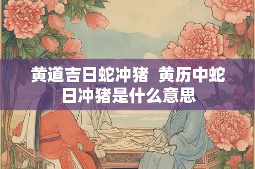黄道吉日蛇冲猪  黄历中蛇日冲猪是什么意思