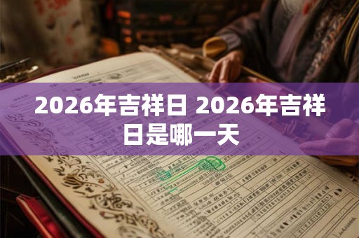2026年吉祥日 2026年吉祥日是哪一天