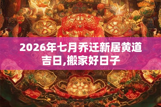 2026年七月乔迁新居黄道吉日,搬家好日子