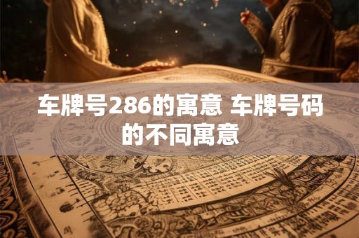 车牌号286的寓意 车牌号码的不同寓意