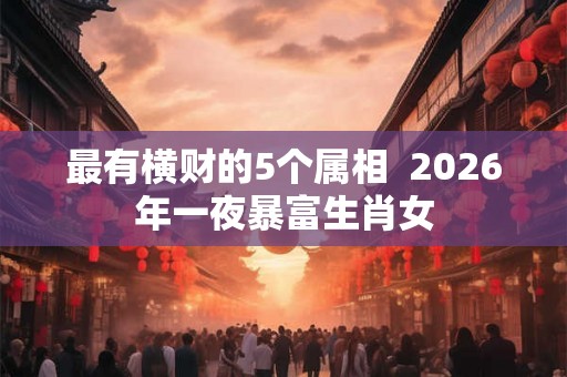 最有横财的5个属相  2026年一夜暴富生肖女