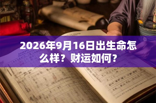 2026年9月16日出生命怎么样?财运如何? 2026年9月16日出生命怎么样?财运如何?