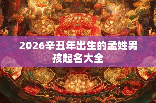 2026辛丑年出生的孟姓男孩起名大全