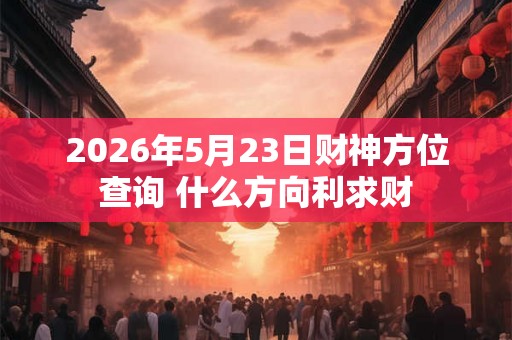 2026年5月23日财神方位查询 什么方向利求财