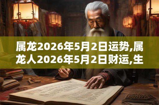 属龙2026年5月2日运势,属龙人2026年5月2日财运,生肖龙2026年5月2日运势