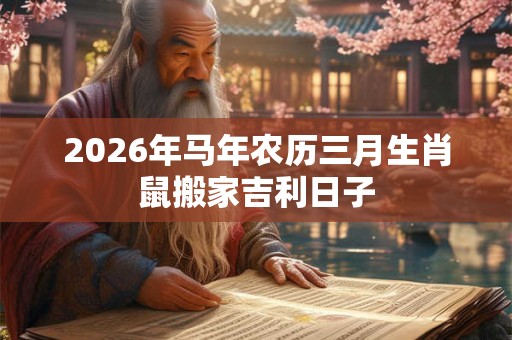 2026年马年农历三月生肖鼠搬家吉利日子