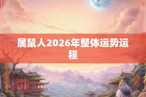 属鼠人2026年整体运势运程 属鼠人2026年整体运势运程
