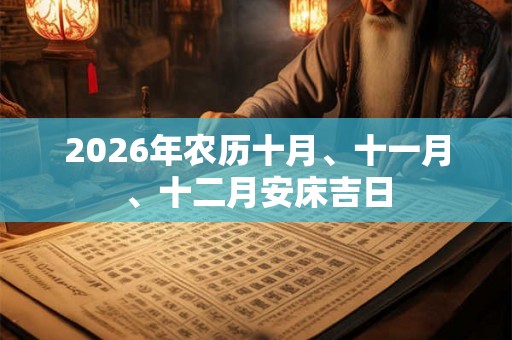 2026年农历十月、十一月、十二月安床吉日