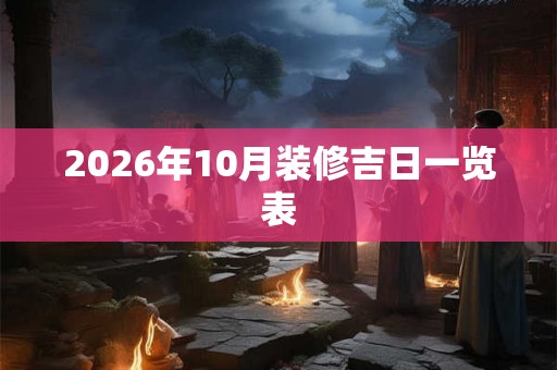 2026年10月装修吉日一览表 2026年10月装修吉日一览表