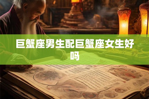巨蟹座男生配巨蟹座女生好吗