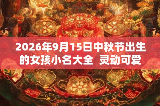2026年9月15日中秋节出生的女孩小名大全  灵动可爱