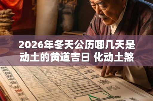 2026年冬天公历哪几天是动土的黄道吉日 化动土煞的方法