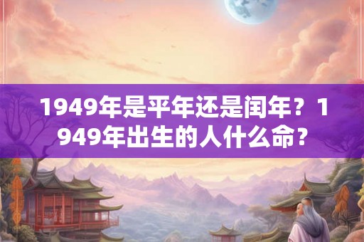1949年是平年还是闰年？1949年出生的人什么命？