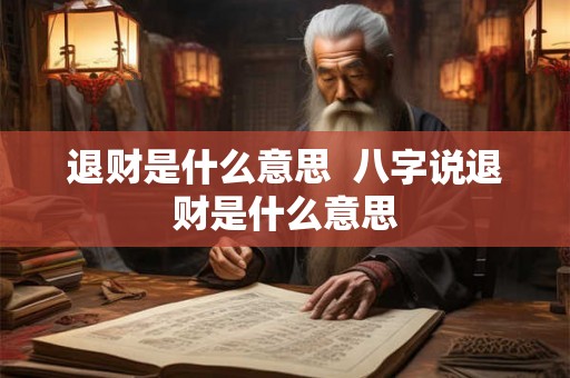 退财是什么意思 八字说退财是什么意思 退财是什么意思 八字说退财是什么意思