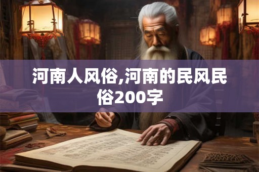 河南人风俗,河南的民风民俗200字