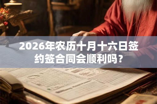 2026年农历十月十六日签约签合同会顺利吗? 2026年农历十月十六日签约签合同会顺利吗?