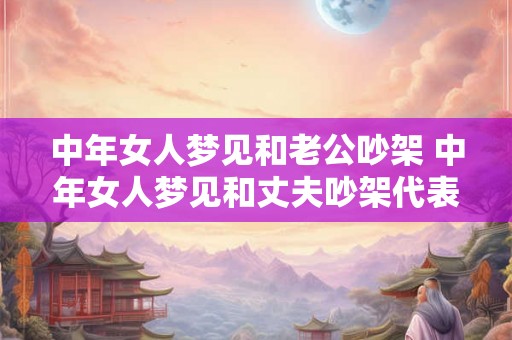 中年女人梦见和老公吵架 中年女人梦见和丈夫吵架代表什么