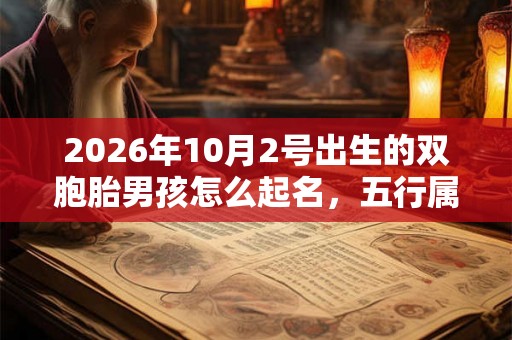 2026年10月2号出生的双胞胎男孩怎么起名，五行属什么