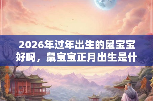 2026年过年出生的鼠宝宝好吗，鼠宝宝正月出生是什么命？