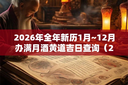 2026年全年新历1月~12月办满月酒黄道吉日查询(21天) 2026年全年新历1月~12月办满月酒黄道吉日查询(21天)