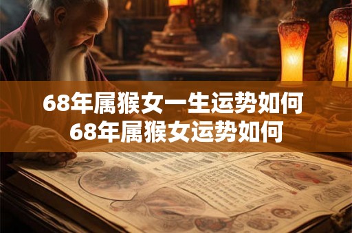 68年属猴女一生运势如何 68年属猴女运势如何