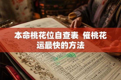 本命桃花位自查表  催桃花运最快的方法