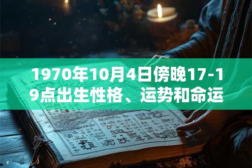 1970年10月4日傍晚17-19点出生性格、运势和命运