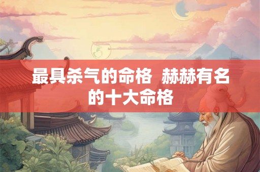 最具杀气的命格  赫赫有名的十大命格