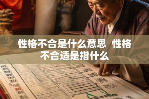 性格不合是什么意思  性格不合适是指什么