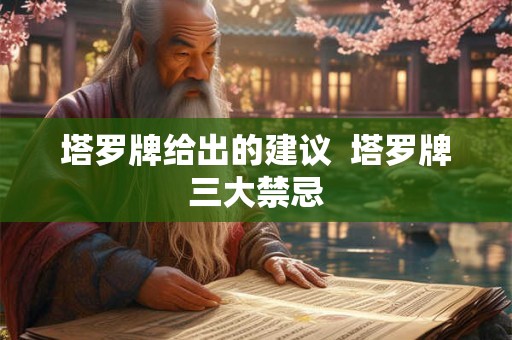 塔罗牌给出的建议  塔罗牌三大禁忌