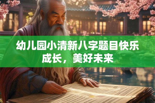 幼儿园小清新八字题目快乐成长，美好未来