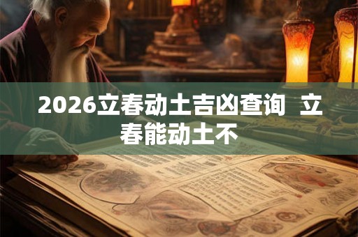 2026立春动土吉凶查询 立春能动土不 2026立春动土吉凶查询 立春能动土不
