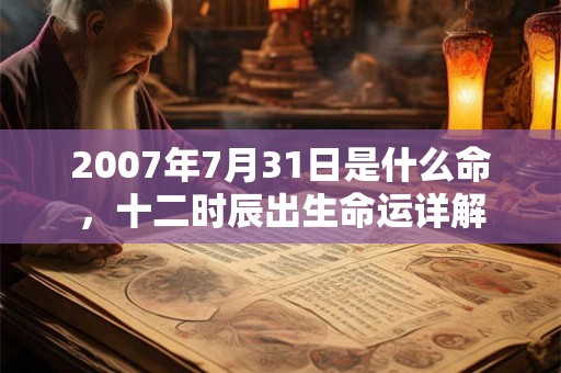 2007年7月31日是什么命，十二时辰出生命运详解